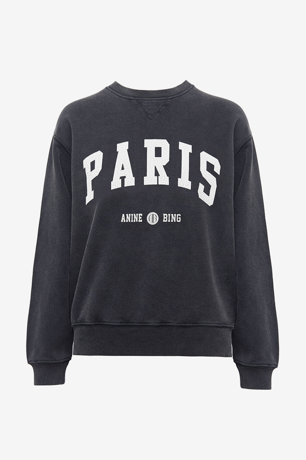 Anine Bing - Ramona University Sweatshirt Paris in Washed Black