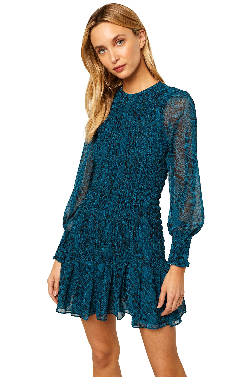 Misa - Roisin Dress in Teal Snake