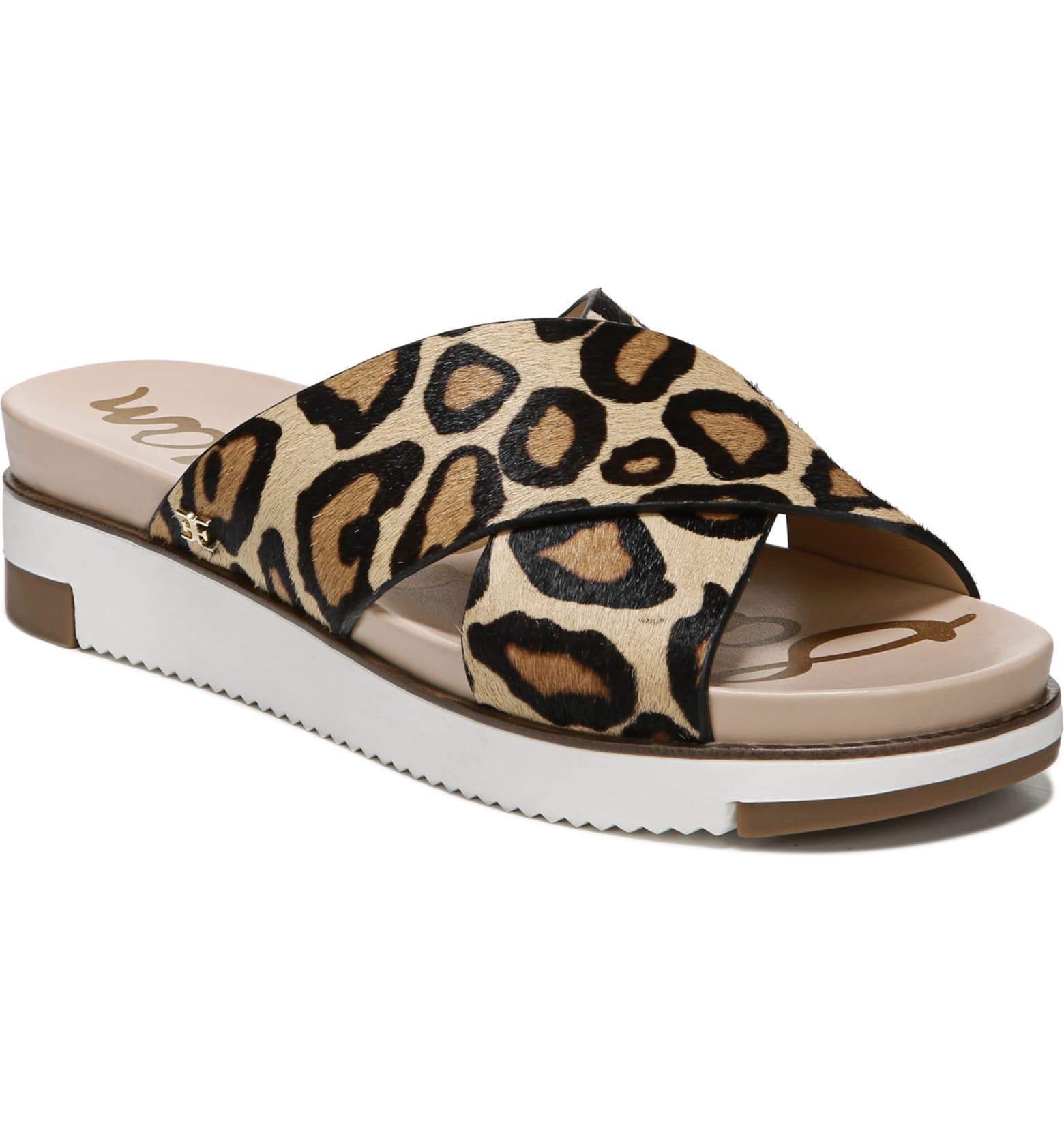 Sam edelman cheap leopard slide sandals