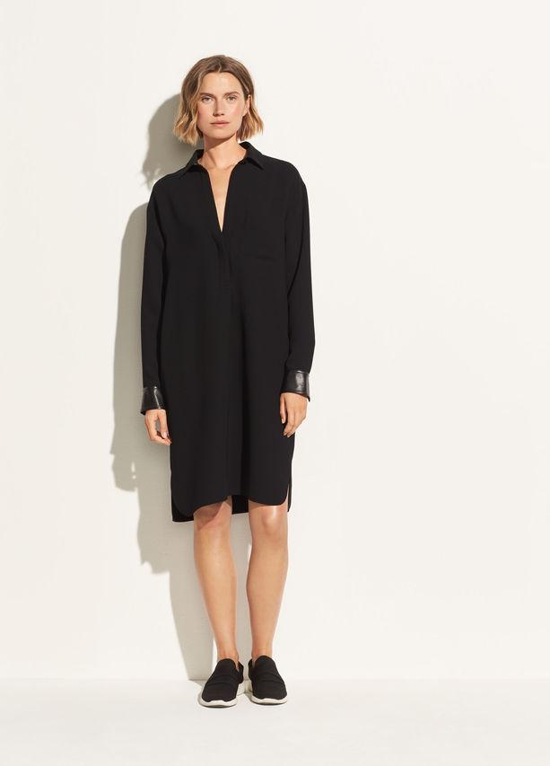 Vince silk hot sale shirt dress