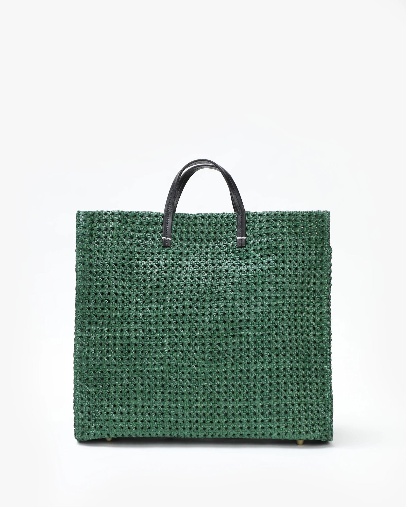 Clare V. Simple Tote in Evergreen Rattan Blond Genius