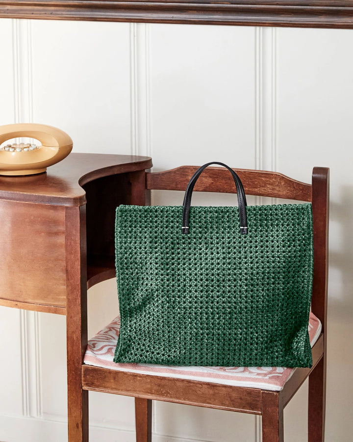 Clare V. - Simple Tote in Evergreen Rattan