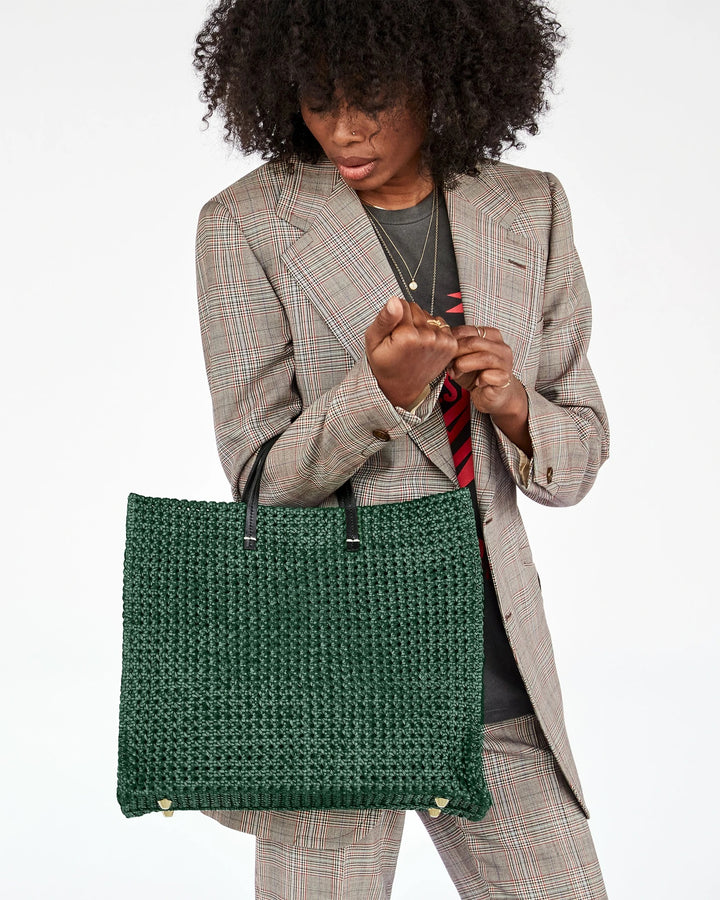 Clare V. - Simple Tote in Evergreen Rattan