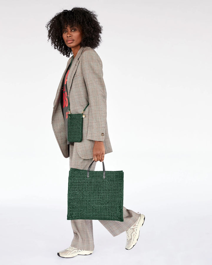 Clare V. - Simple Tote in Evergreen Rattan