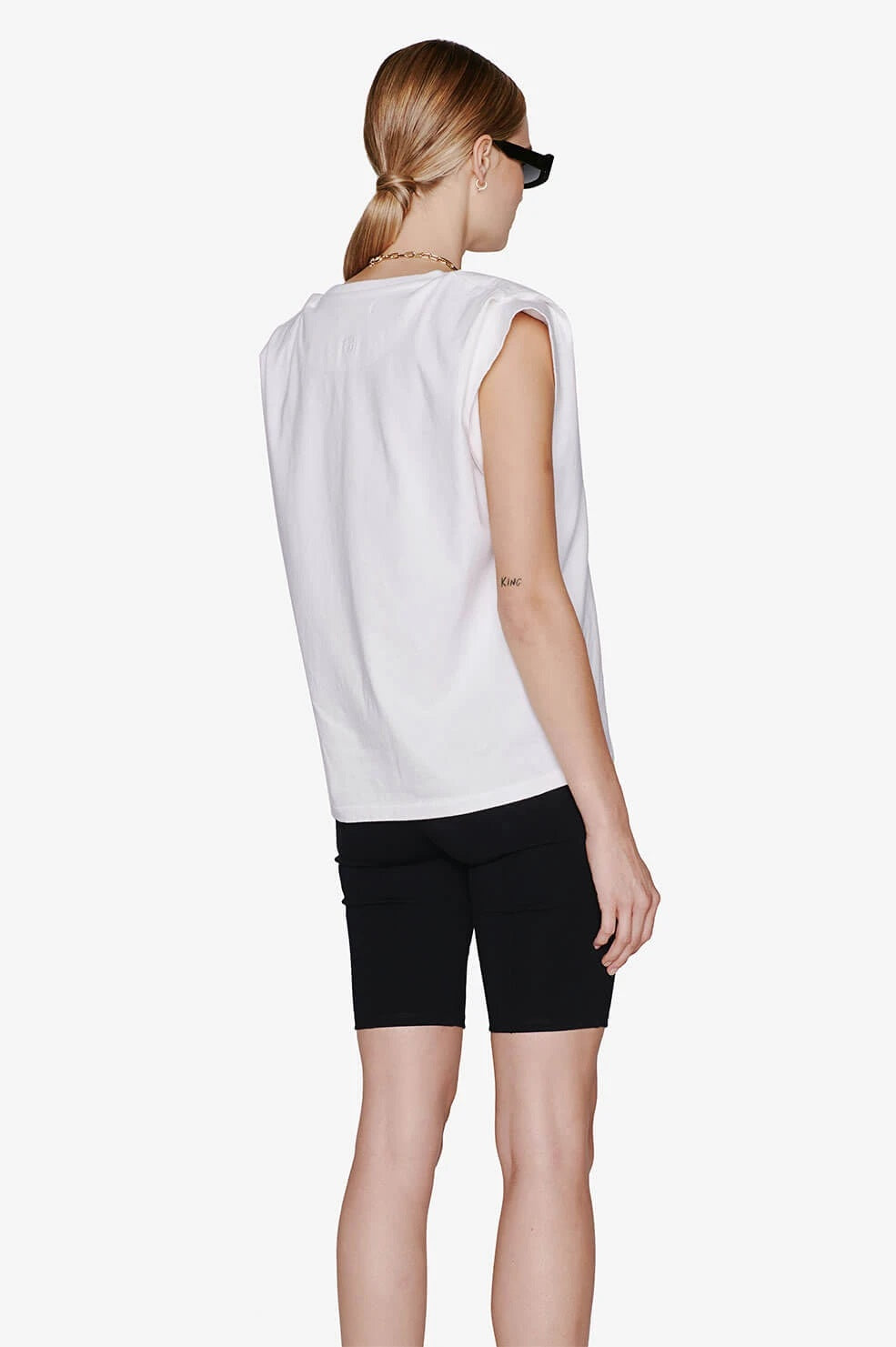 Anine Bing Tanner Tank in White Blond Genius