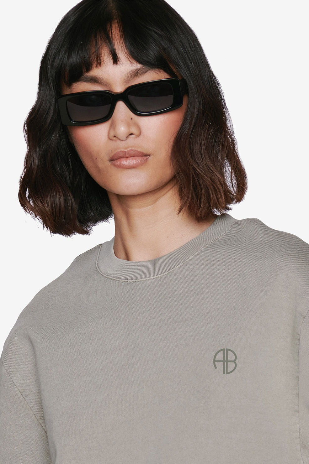 Anine Bing Tori Sweatshirt in Green Khaki Blond Genius