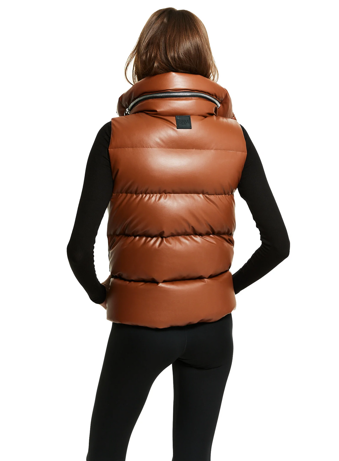 SAM - Vegan Leather Tracey Vest in Saddle