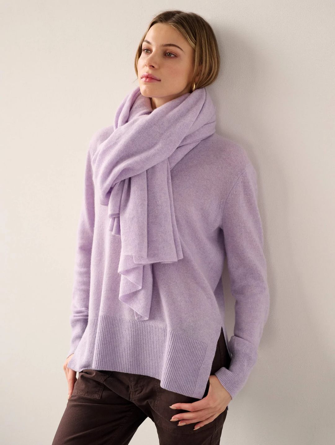 White + Warren - Cashmere Travel Wrap in Soft Iris Heather