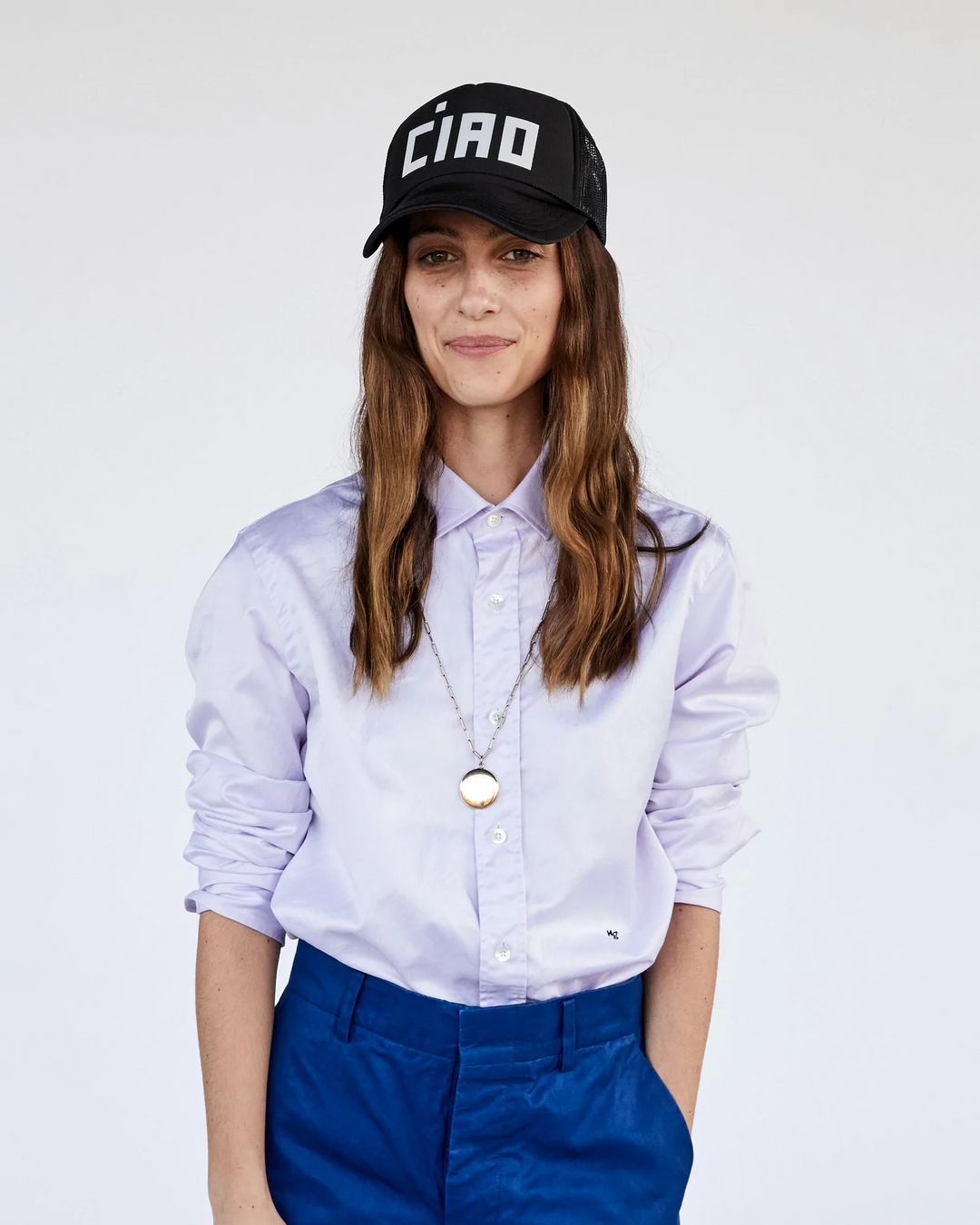 Clare V - Trucker Hat in Black w/ Cream Block Ciao