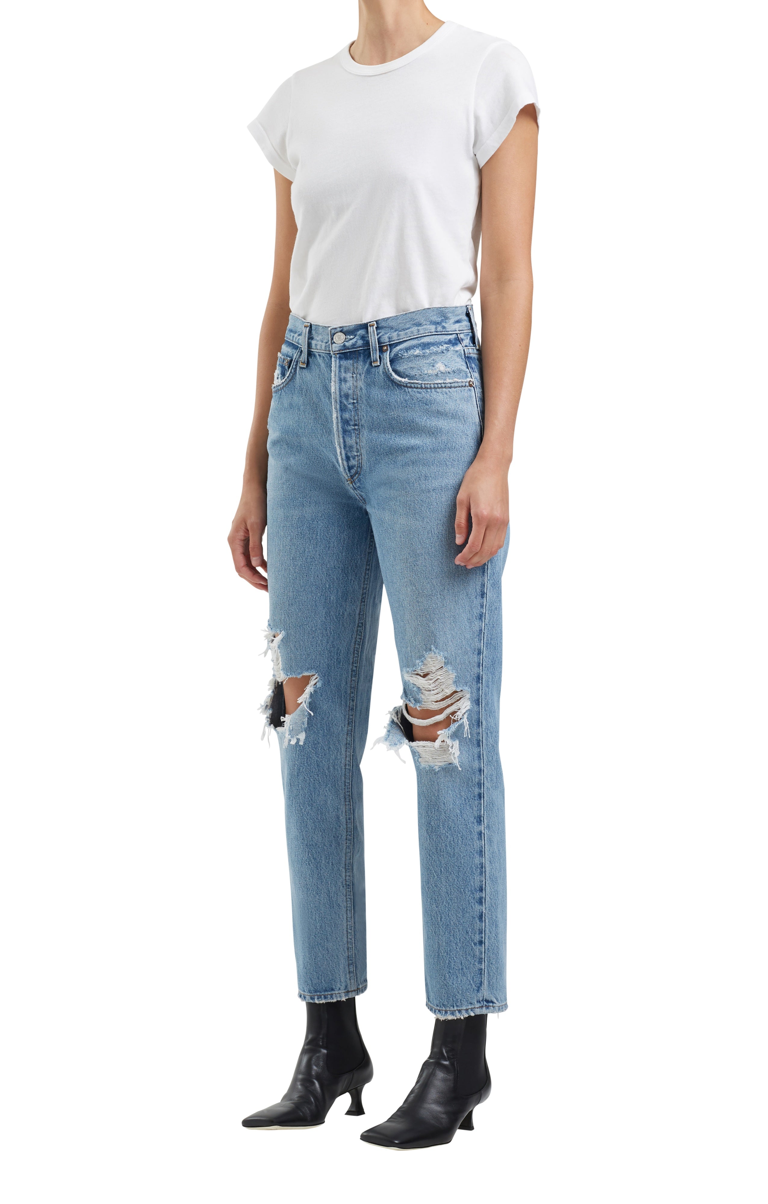 AGOLDE Denim Fen Straight Leg Jean in Wander Blond Genius