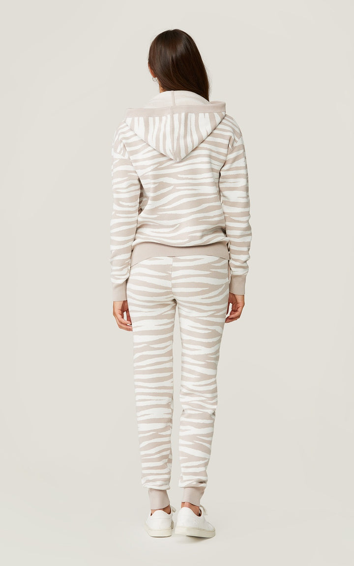 Soia & Kyo - Verona Zebra Print Joggers in Pearl-Off White