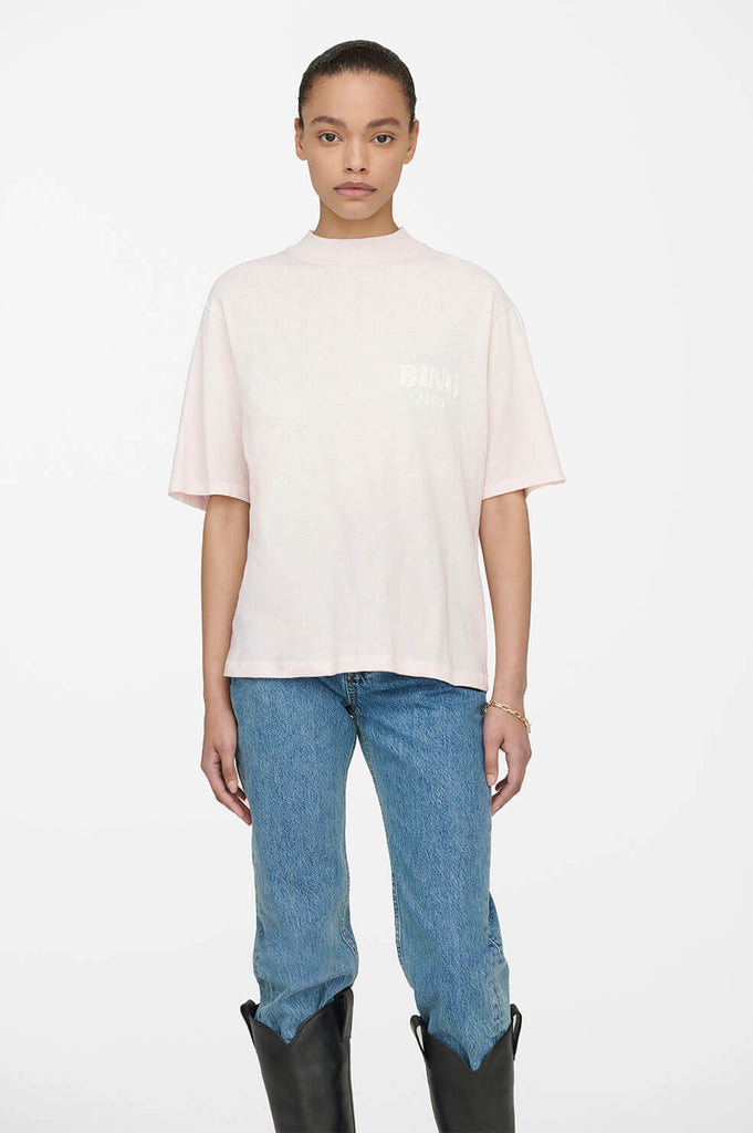 Anine Bing Wes Tee Bing LA in Washed Pink Blond Genius