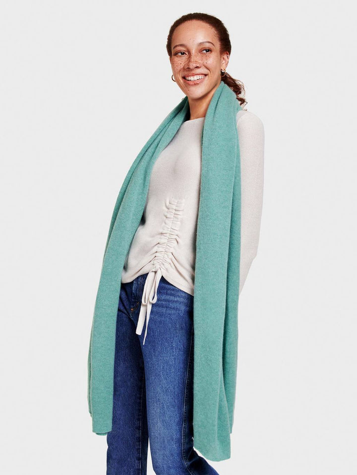 White + Warren - Travel Wrap in Dusty Jade Heather