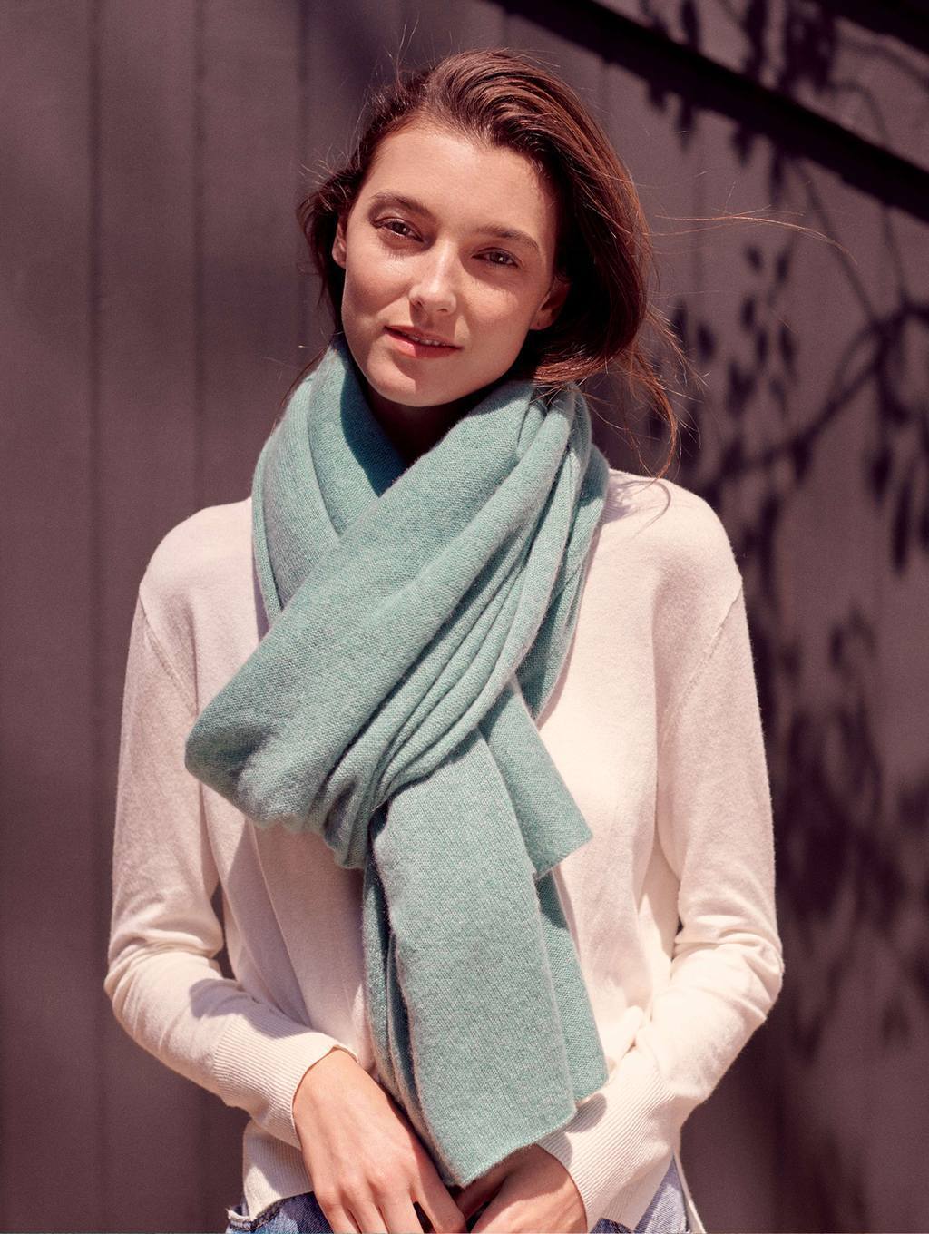 White + Warren - Travel Wrap in Dusty Jade Heather