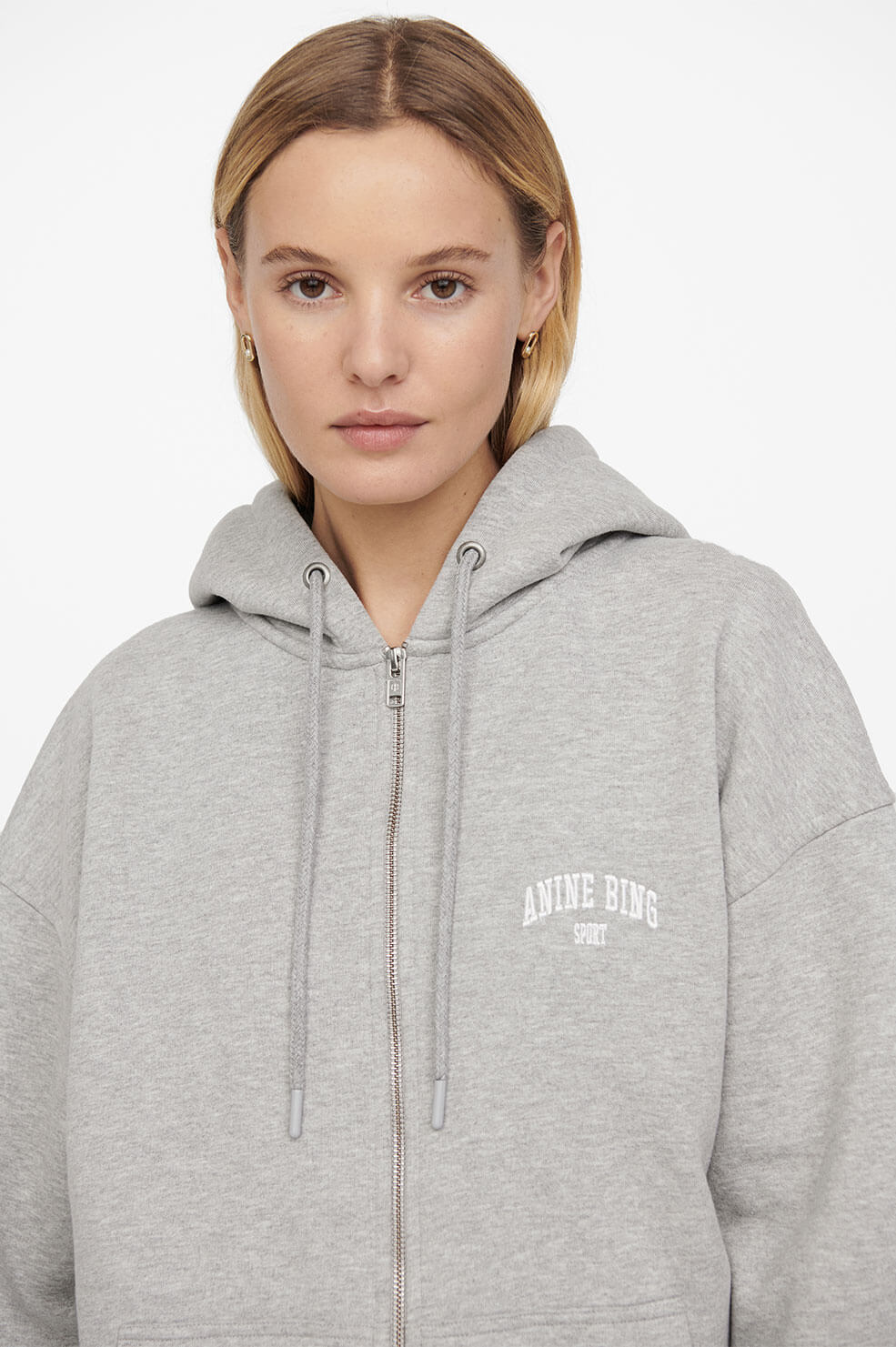 Anine Bing - Zane Hoodie in Heather Grey